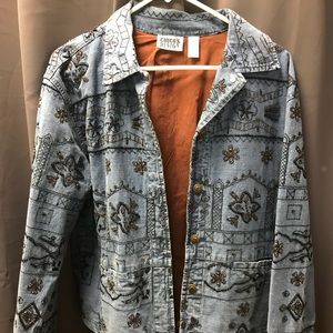 Chico’s Design jean jacket with detail